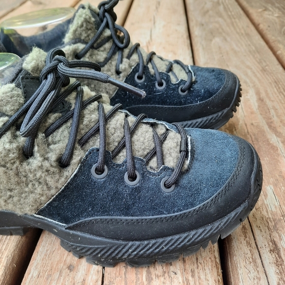 Merrell MQM Ace Fleece 1TRL Black/Olive Suede Leather Wool Trail Shoes Size 7 - Picture 4 of 16